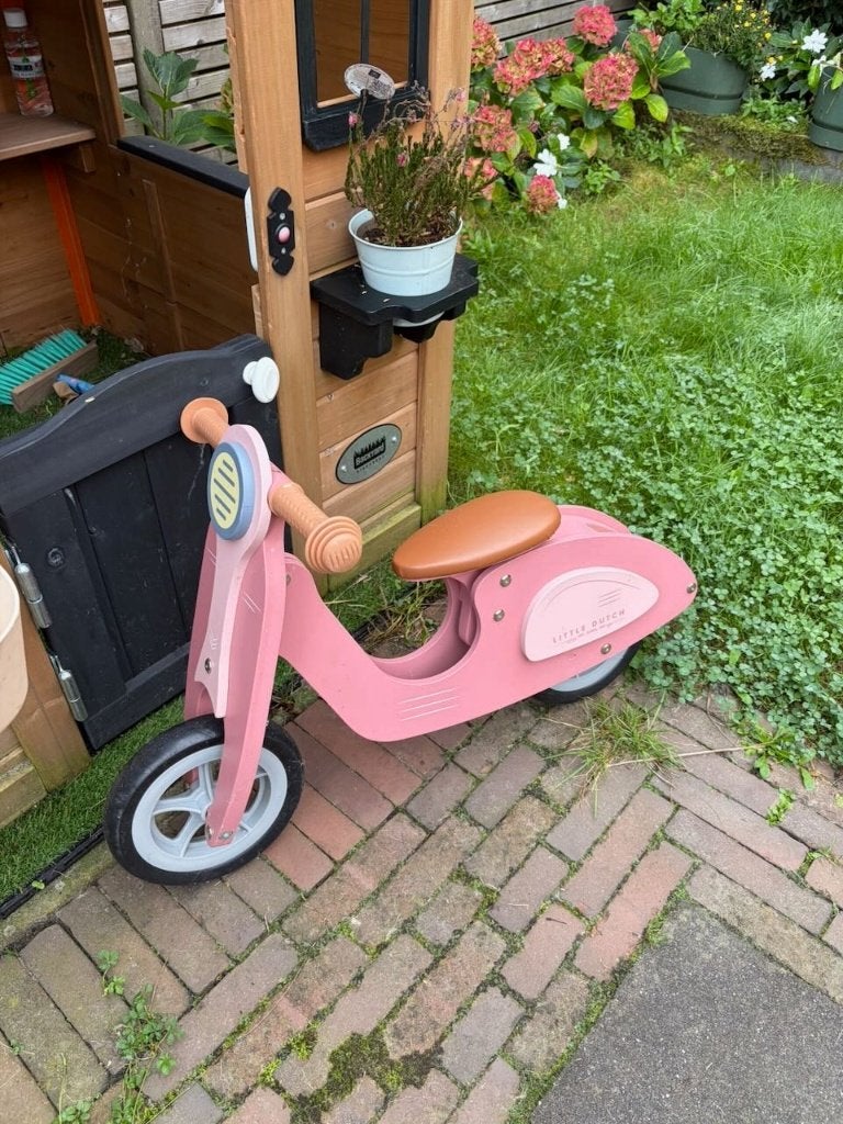 Little Dutch houten loopscooter roze, Ophalen of Verzenden, Gebruikt, Loopfiets