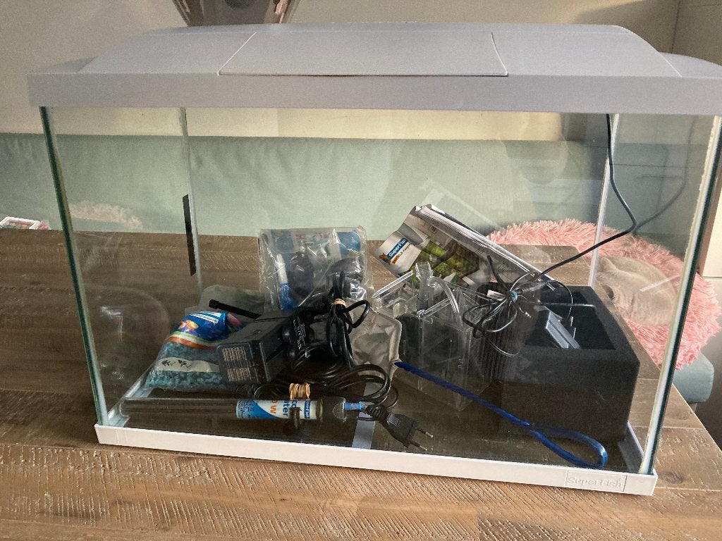 Superfish 70 aquarium met heel veel toebehoren, Ophalen, Gebruikt, Inclusief deksel, Leeg aquarium