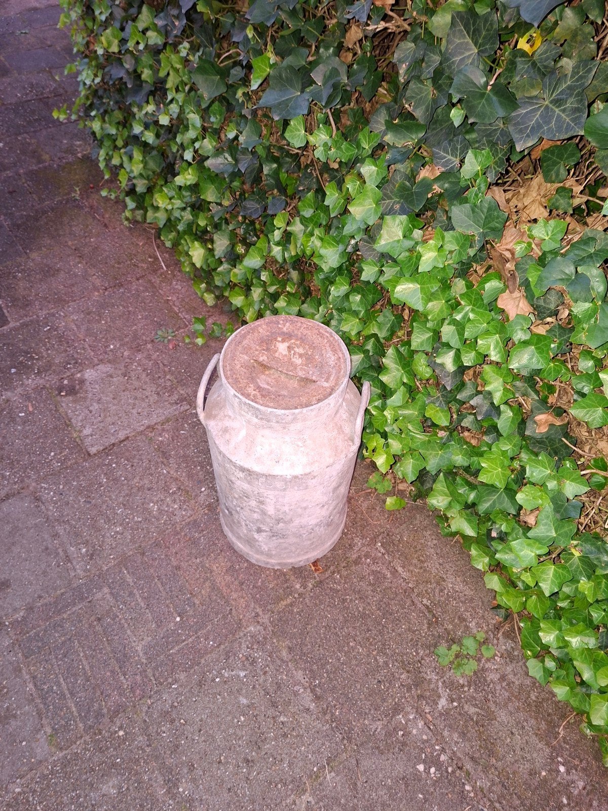 oude aluminium melkbus,, Ophalen