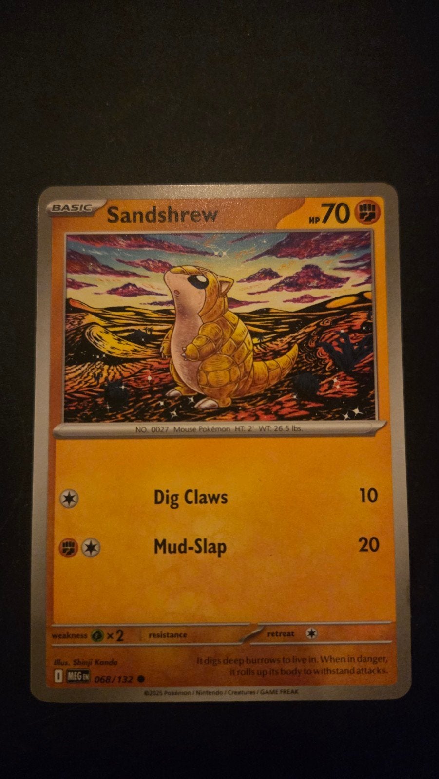 Sandshrew 068/132 Mega Evolution Pokémon kaart, Verzenden, Zo goed als nieuw, Losse kaart