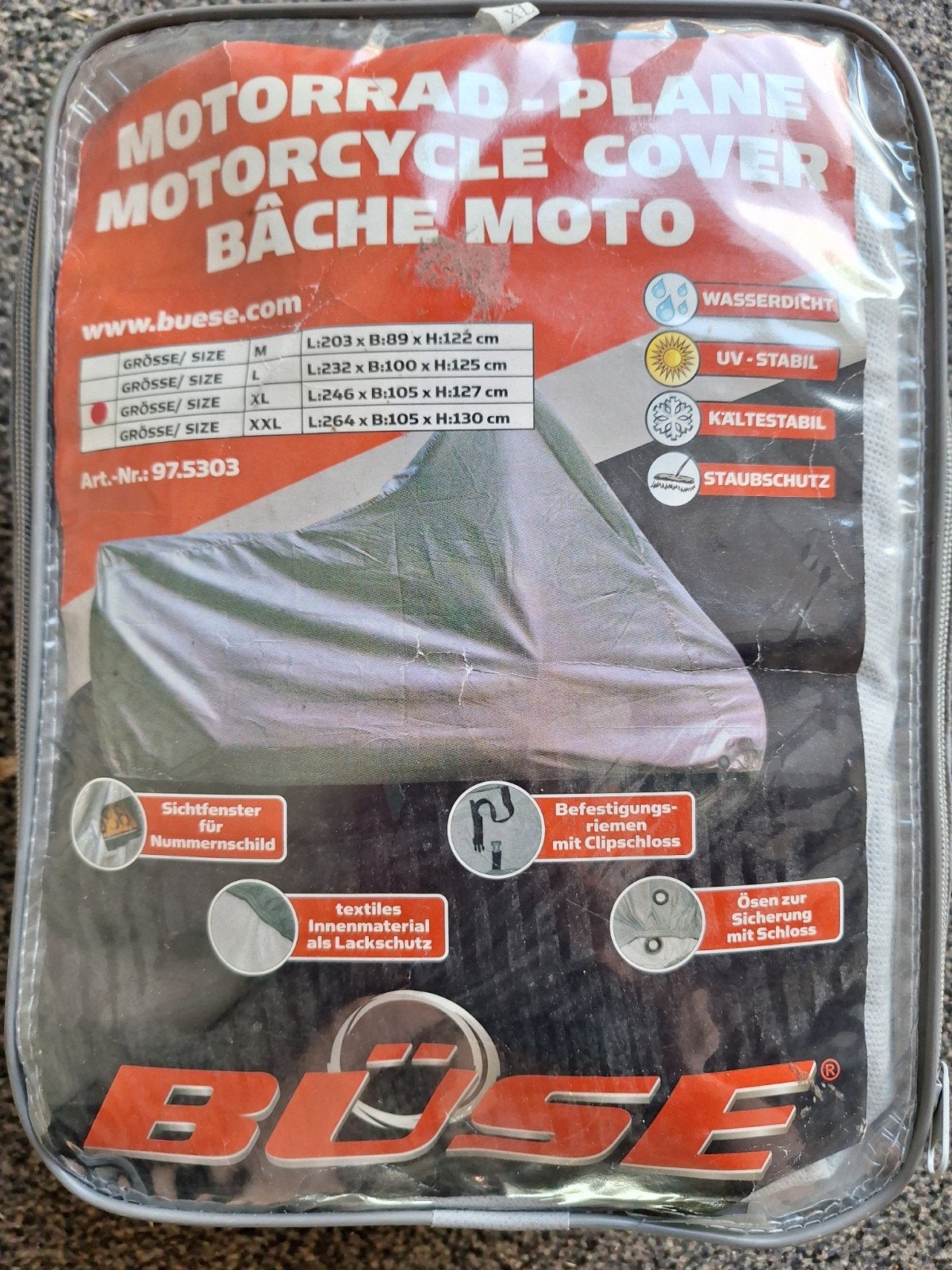 Büse Motorhoes XXL - Waterdicht en UV-stabiel, Motoren, Ophalen, Nieuw
