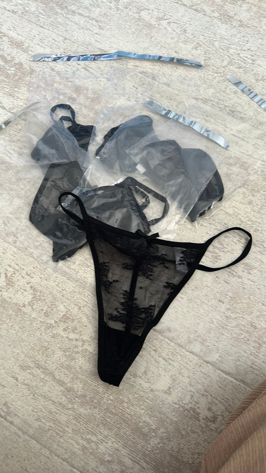 5 nieuwe sexy strings maat M zwart, Ophalen of Verzenden, Zwart, String