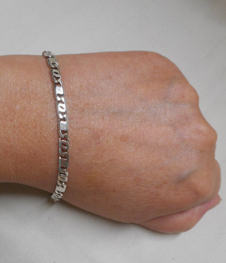Zilveren valkenoog schakel armband nr.1591, Verzenden, Zo goed als nieuw, Zilver, Zilver