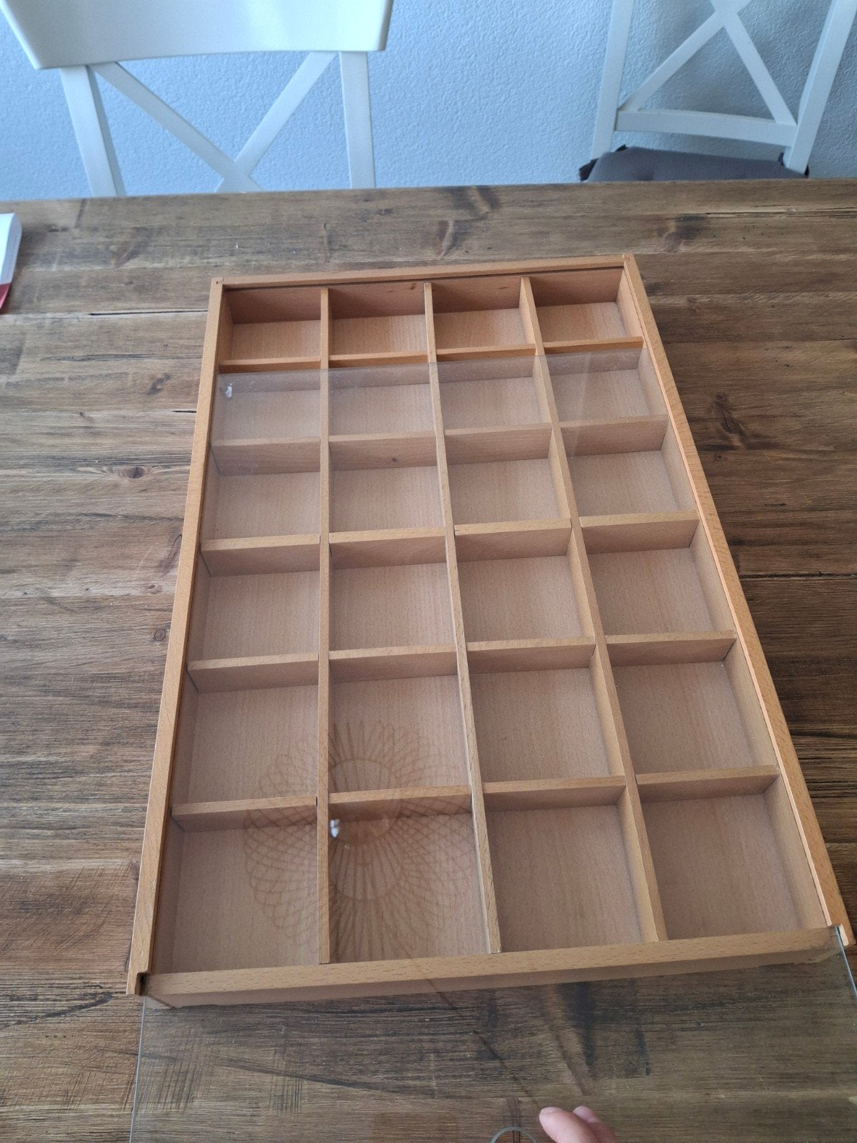 Houten vakjes bak met glasplaat, Ophalen, Nieuw