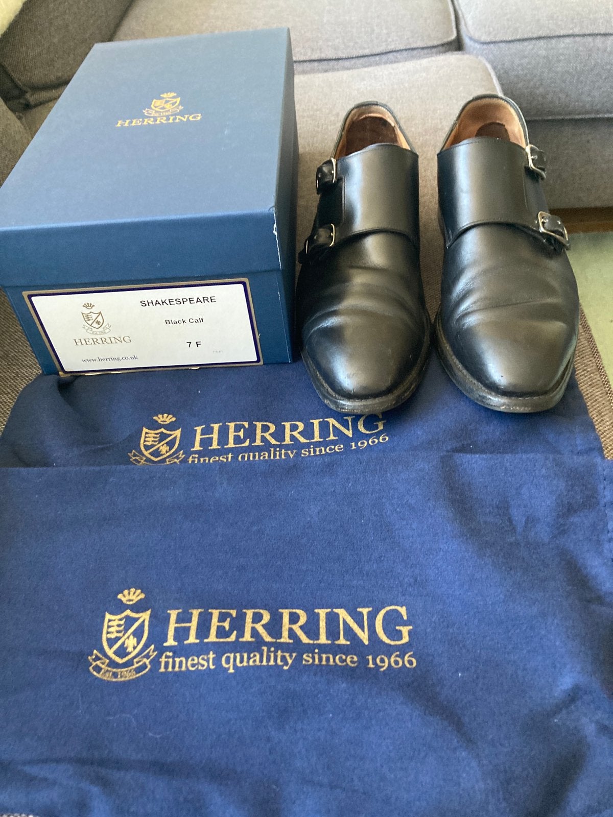 Gespschoenen van Herring, zwart, kalfsleer, Zwart, Ophalen of Verzenden, Gespschoenen, Zo goed als nieuw