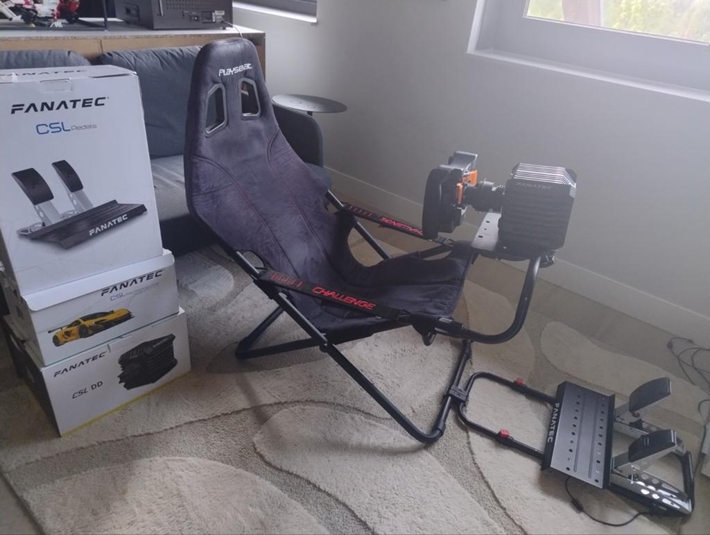 Compleet Sim Racing Setup Fanatec CSL DD 8Nm + McLaren GT3, Ophalen, Racestoel, Zo goed als nieuw, Verstelbaar