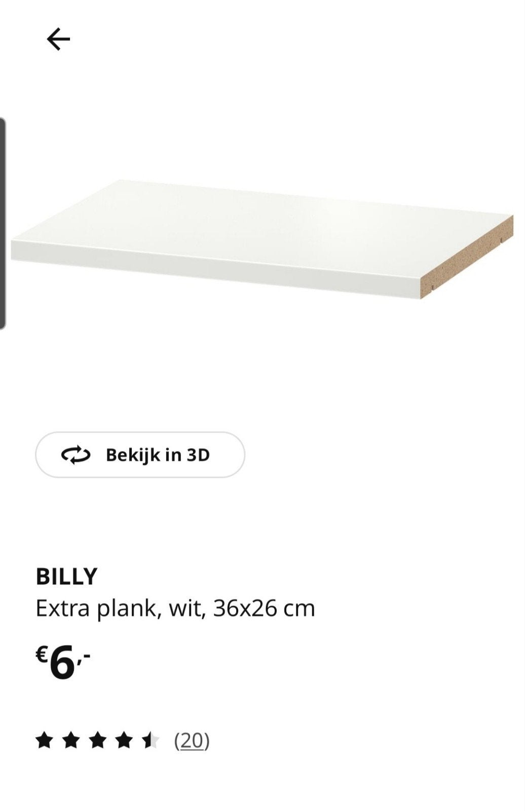 8x IKEA Billy Planken Wit 26x36 cm, Ophalen, Met plank(en), Minder dan 50 cm, Zo goed als nieuw