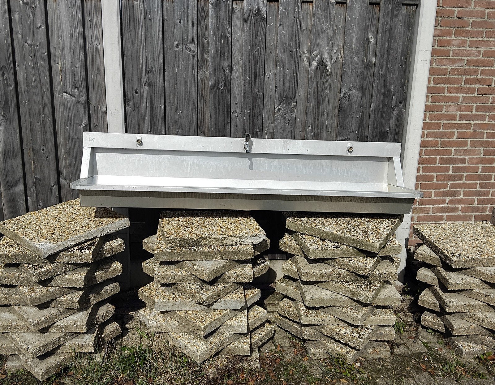 Aluminium Wastrog 180x42x40 cm met 1 kraan., Doe-het-zelf en Verbouw, Ophalen, Gebruikt, Rvs, Overige typen