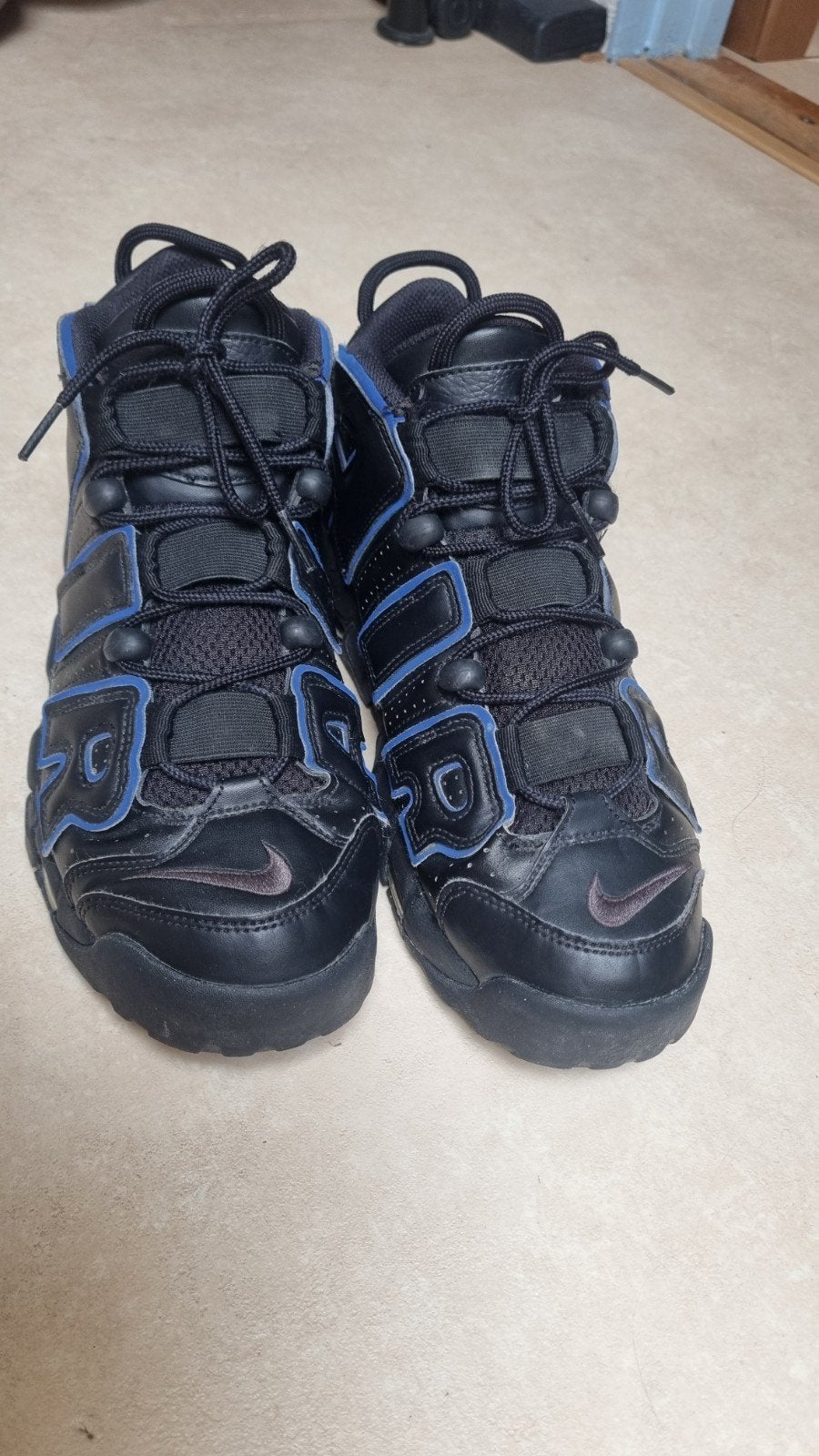 Nike Air More Uptempo '96 Zwart/Blauw - Maat 42.5, Verzenden, Nike, Zo goed als nieuw, Sportschoenen