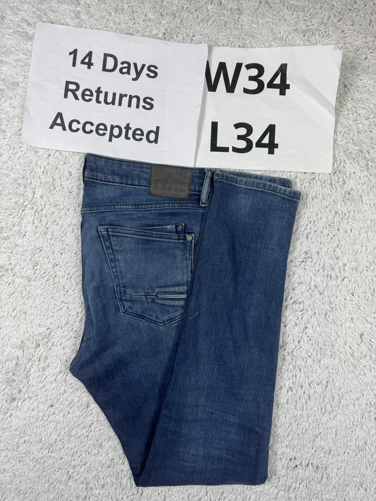Cast Iron Shiftback Tapered Jeans Blauw - W34 L34 2904, Blauw, Ophalen of Verzenden, Zo goed als nieuw, N
