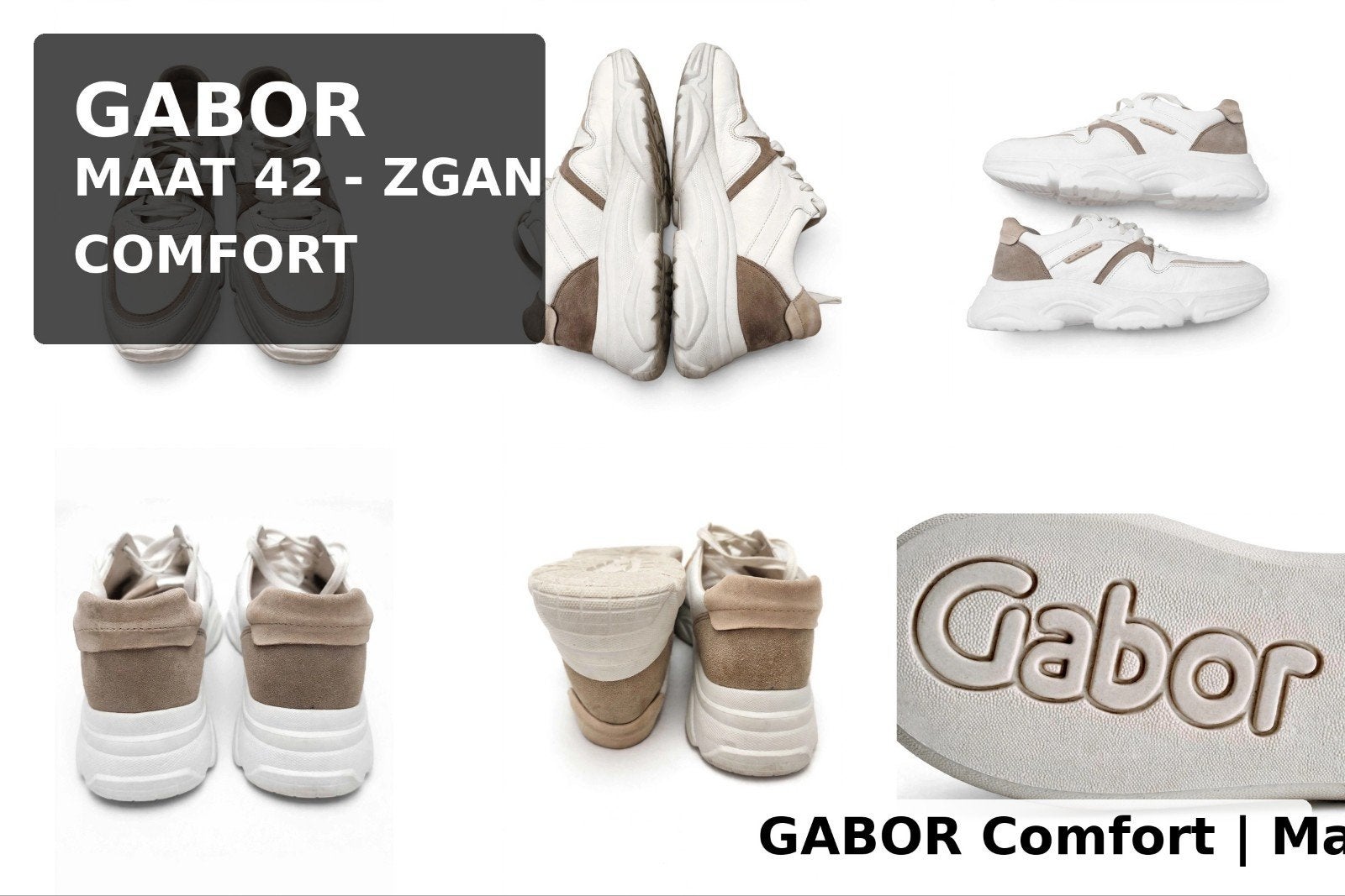 Gabor comfort sneakers maat 42. Nieuwprijs 139,95 Nu € 69,95, Ophalen of Verzenden, Zo goed als nieuw, Beige, Sneakers of Gympen