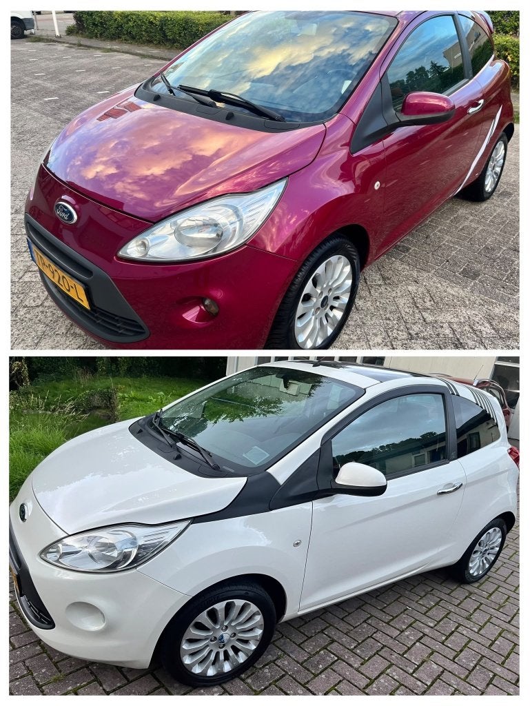 Ford Ka  1.2 X Titanium Paars + panorama Wit kristal, Voorwielaandrijving, Dealer onderhouden, Stof, 1242 cc