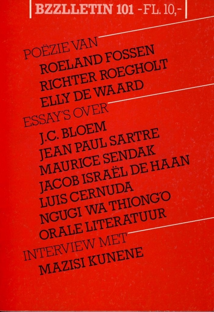Bzzlletin 101 - Poëzie, essay's en interview, Gelezen, Bzzlletin, Ophalen of Verzenden, Nederland