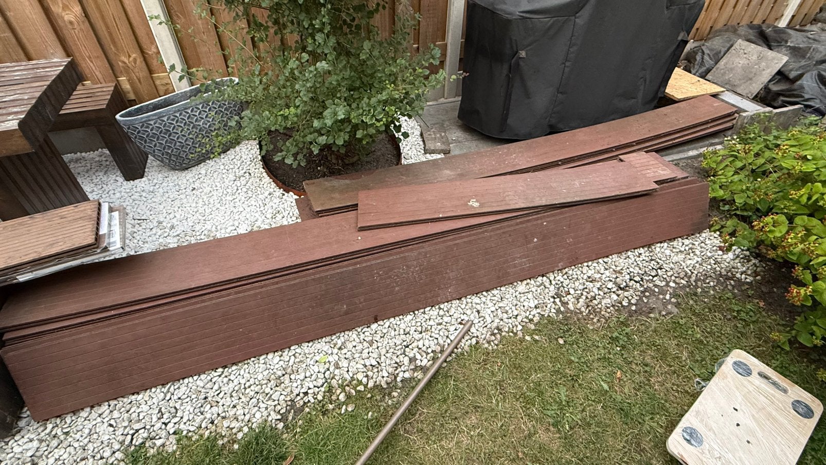 VANDAAG WEG 25 cm x 300 cm vlonderplanken composiet 18m2, Tuin en Terras, Terrasdelen en Vlonders, Ophalen, Gebruikt, Composiet