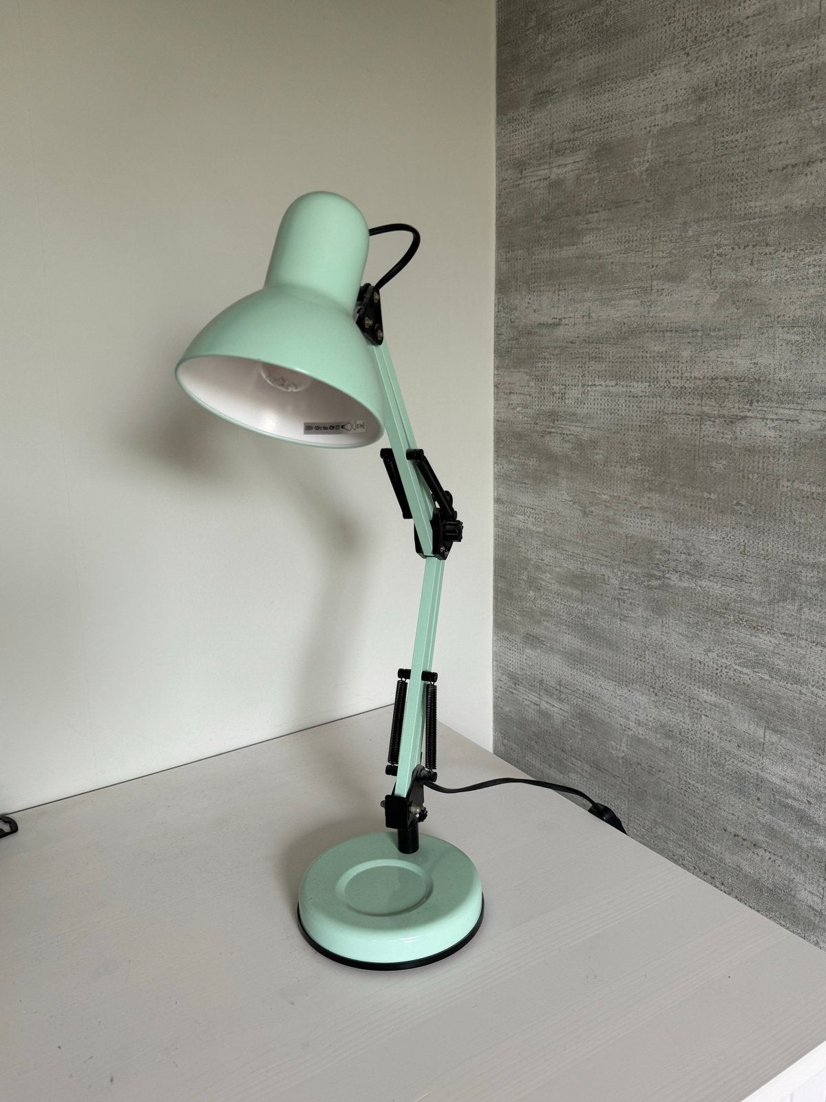 Mintgroene bureaulamp, verstelbaar, Ophalen, Bureaulamp, Gebruikt, Groen