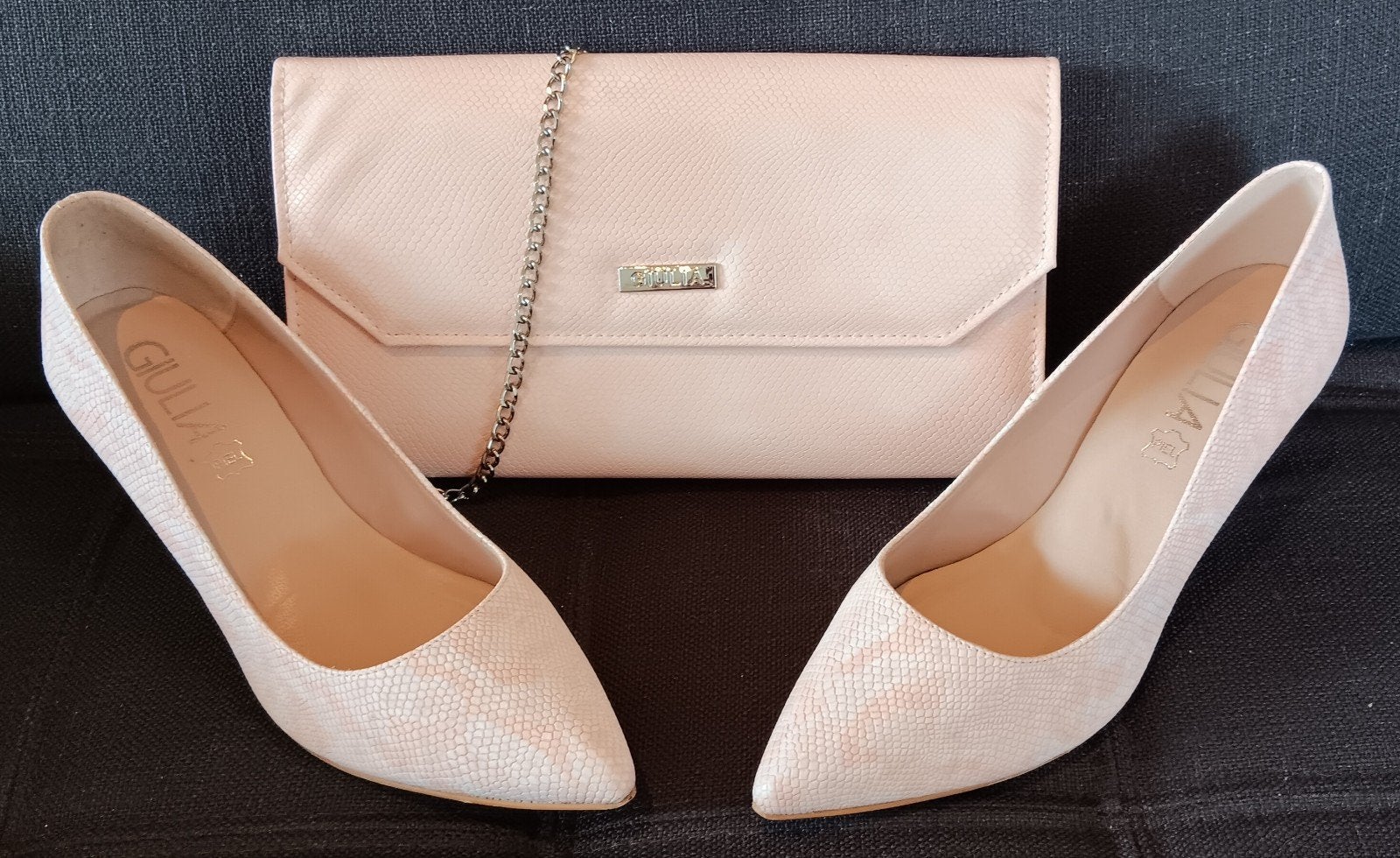 Prachtige clutch en pumps, merk GIULIA, Giulia, Ophalen of Verzenden, Zo goed als nieuw, Accessoires