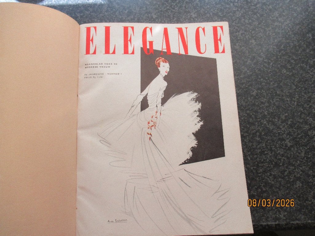 GEBONDEN JAARGANG- ELEGANCE- MODE-TIJDSCHRIFT DAMES-1951, Ophalen of Verzenden, Zo goed als nieuw, Mode algemeen