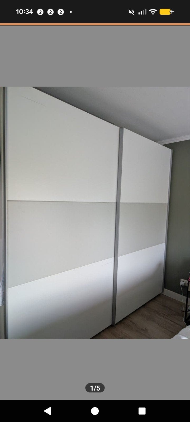 Schuifdeurkast Napoli wit/grijs met softclose (210x215x60), Ophalen of Verzenden