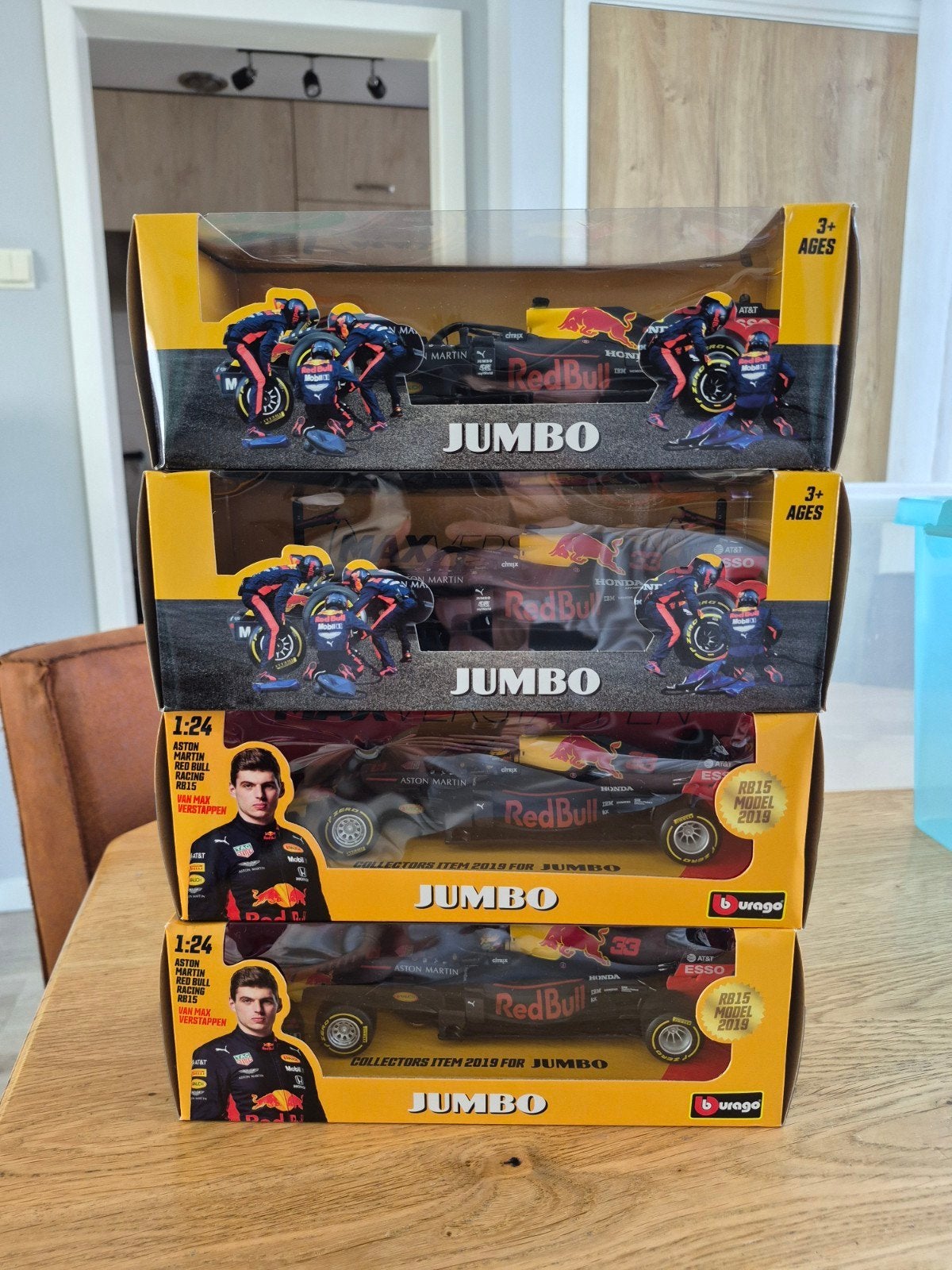 4x Max Verstappen Red Bull Racing schaalmodellen, Hobby en Vrije tijd, Ophalen, Nieuw, Auto, Bburago
