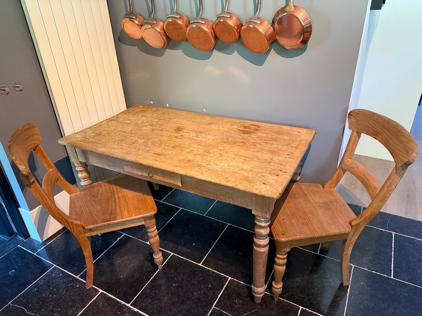 Houten Grenen Keukentafel met Lade, Ophalen