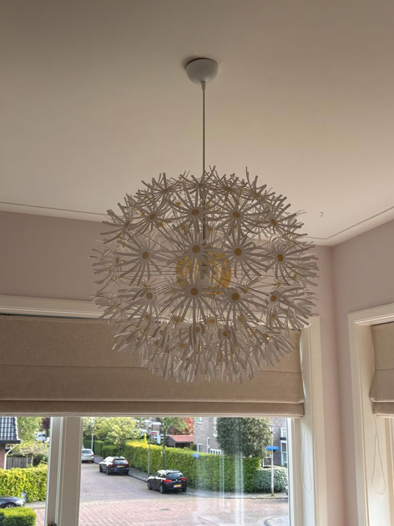 IKEA Maskros hanglamp - Witte bloem lamp, Ophalen, Gebruikt, Kunststof, 50 tot 75 cm