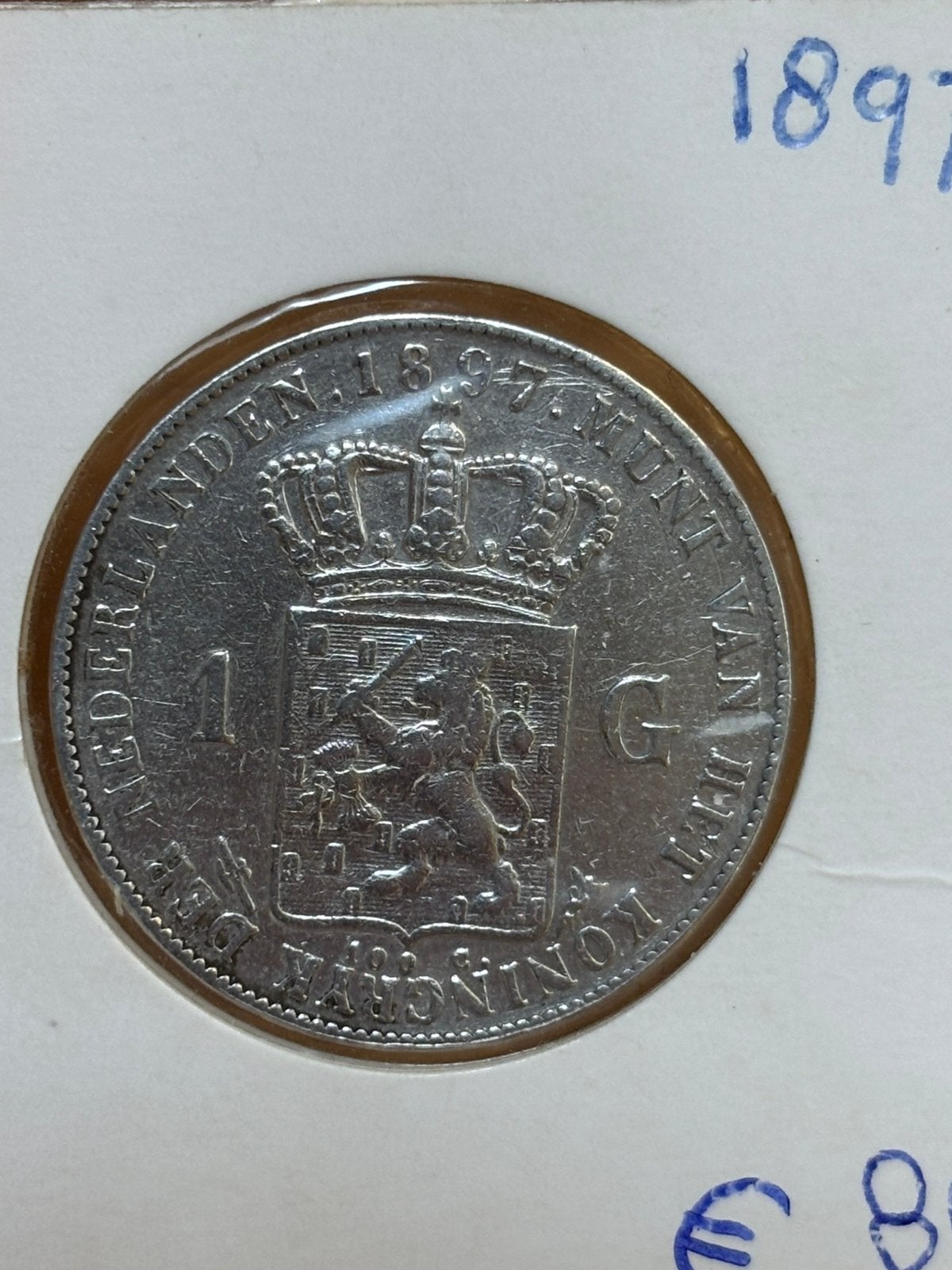 1gulden 1897. Mooi exemplaar, 1 gulden, Zilver, Ophalen of Verzenden, Koningin Wilhelmina