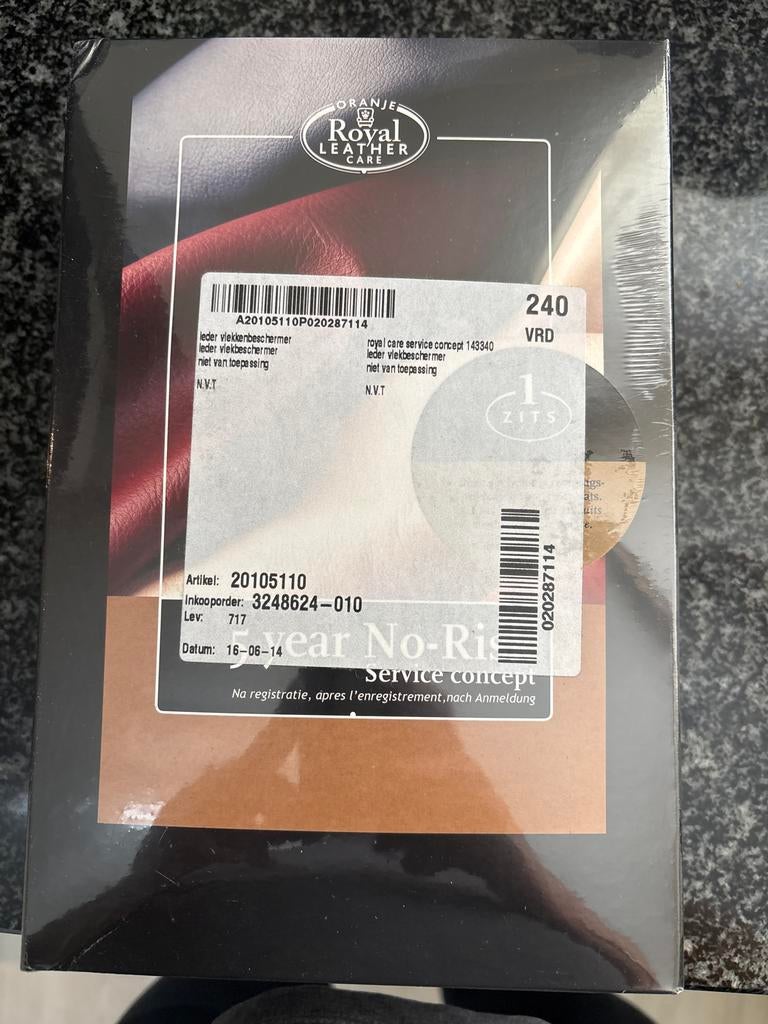 Royal Leather Care Vlekkenbeschermer voor 1 zitplaats, Ophalen, Nieuw, Eenpersoons, Leer