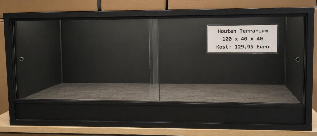 Houten Terrarium 100x40x40 – Zwart, Dieren en Toebehoren, Ophalen, Nieuw, Nvt, Nvt