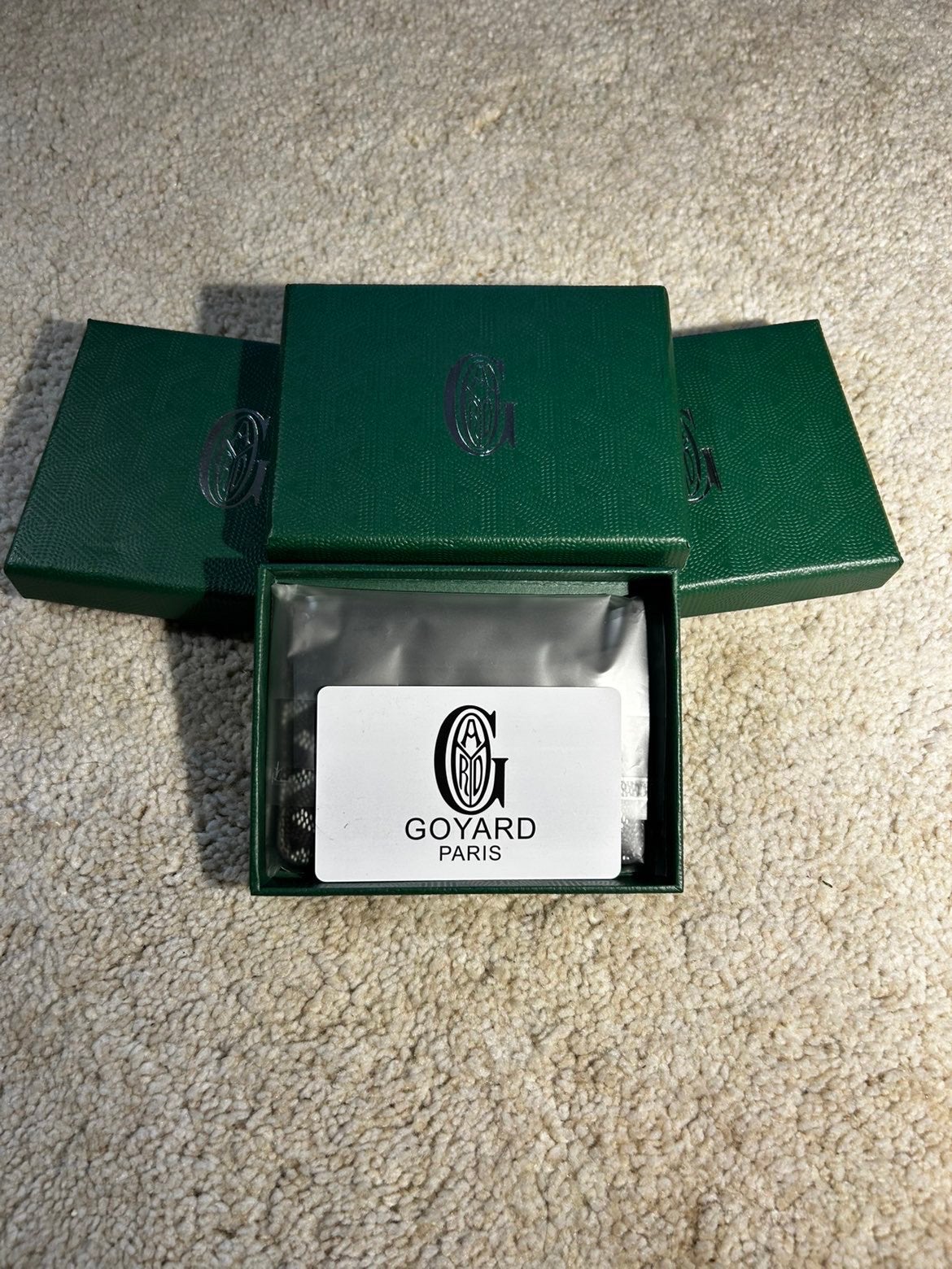 Goyard cardholder | Zwart, Ophalen of Verzenden, Zo goed als nieuw, Groen, Leer