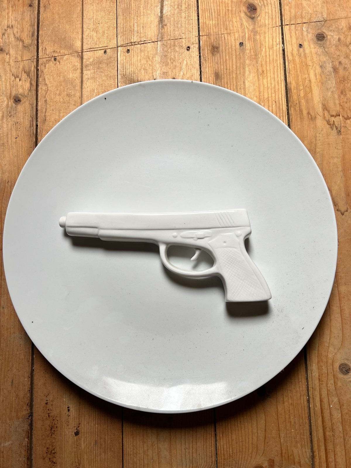 Pols Potten bord met pistool, Ophalen, Gebruikt, Overige merken, Keramiek