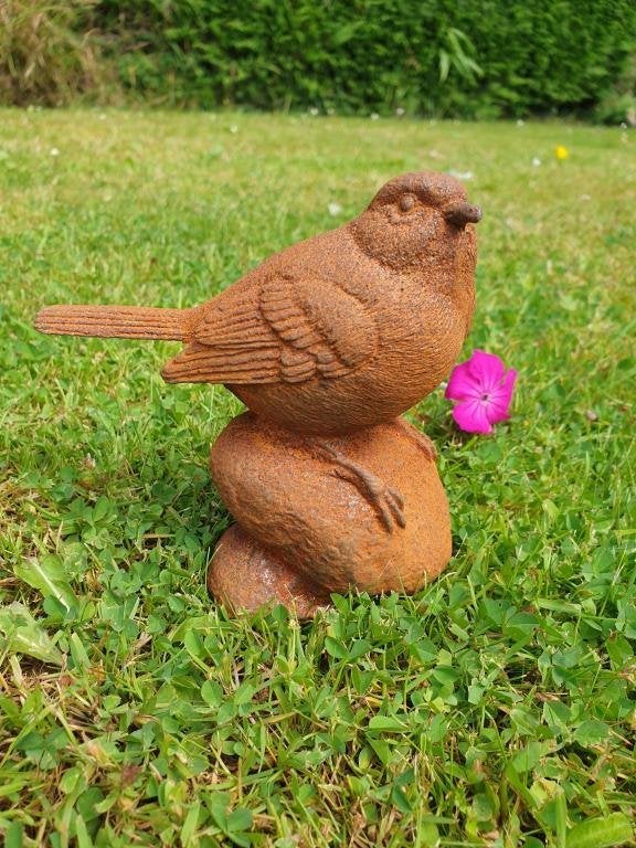 vogel op steen , gietijzer, Tuin en Terras, Overige typen, Ophalen of Verzenden, Atw, Metaal