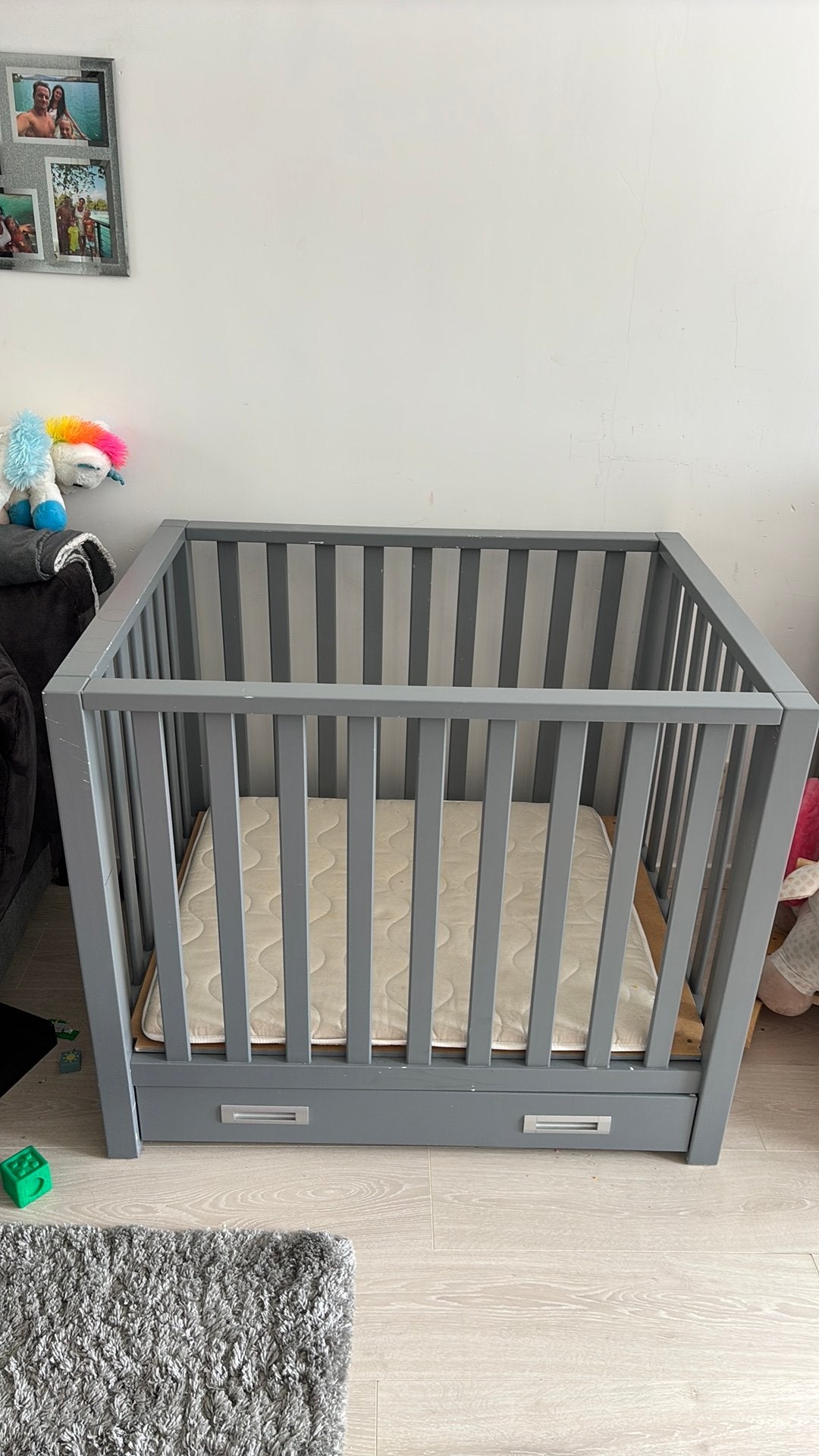 Baby box met lade, Ophalen, Gebruikt, Rechthoekig, In hoogte verstelbaar
