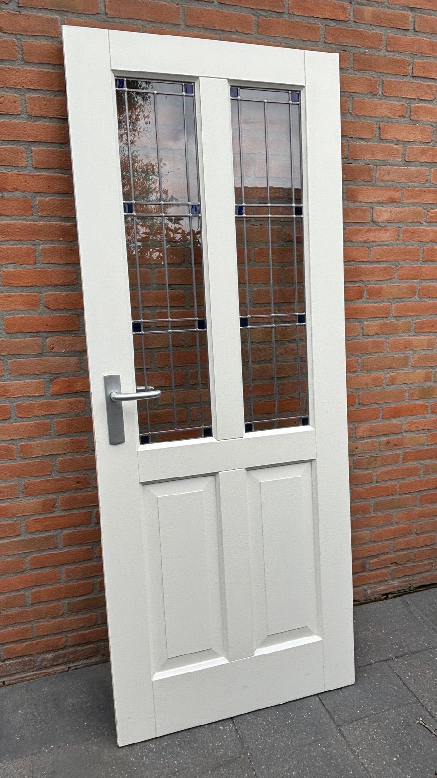 Binnendeur Cando opdek met glas in lood en facet panelen, Ophalen, Binnendeur, 200 tot 215 cm, Glas