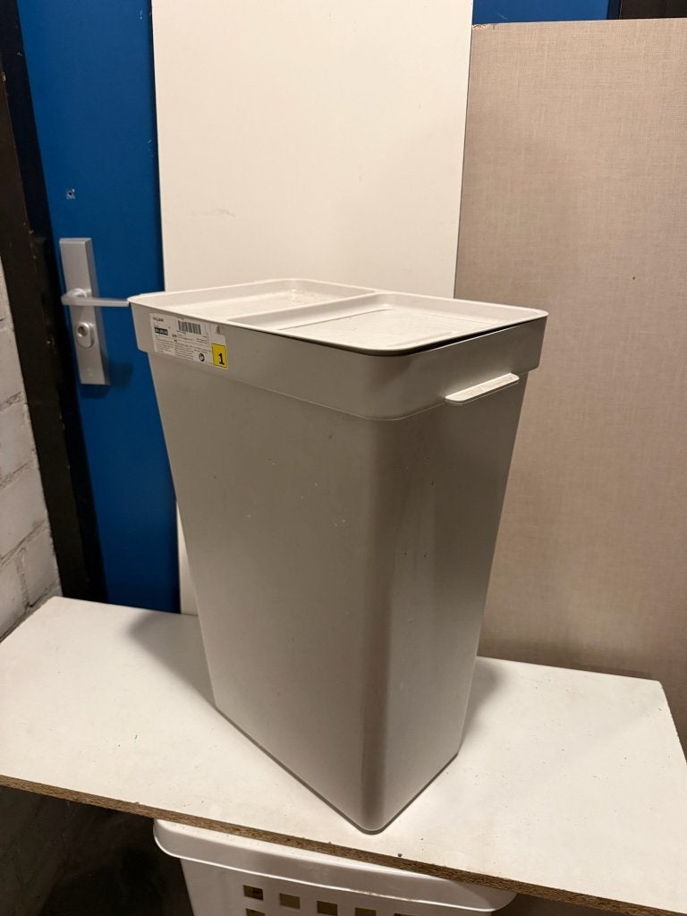 IKEA HÅLLBAR afvalbak sorteerbak grijs 2-vaks, 40 liter of meer, Ophalen of Verzenden, Gebruikt, Kunststof