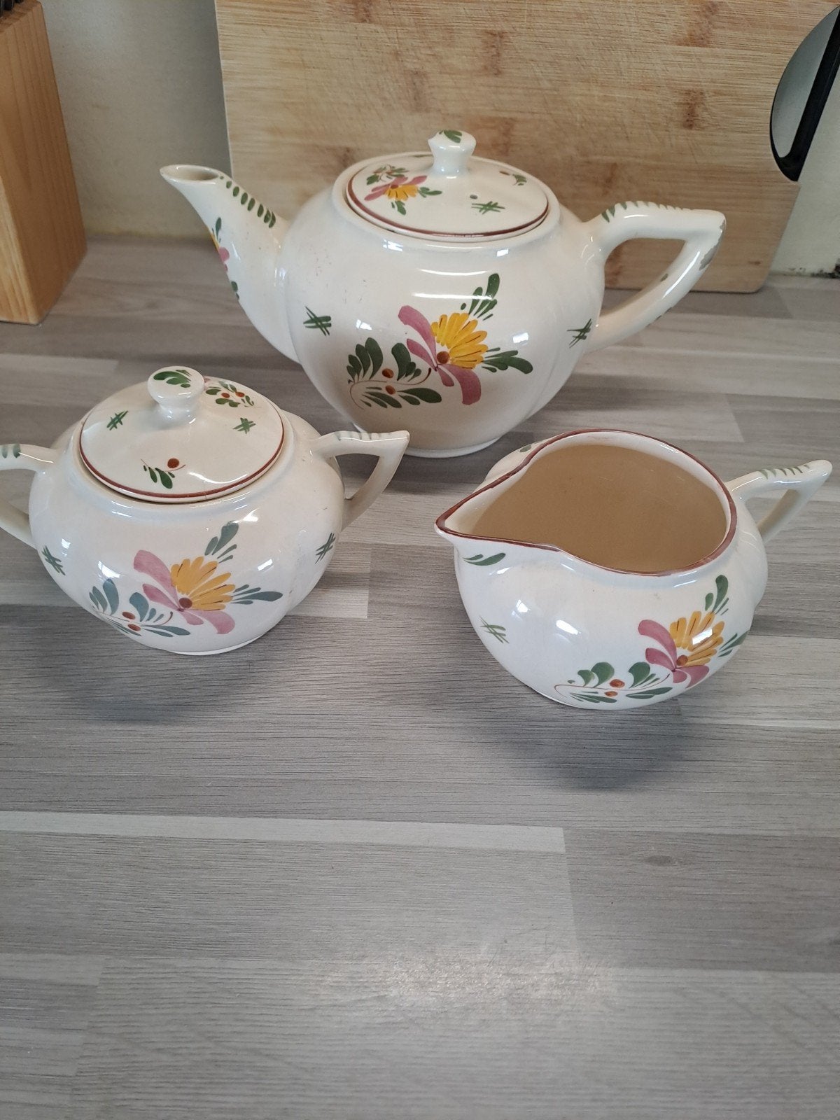 Vintage Excelsior Gouda theeservies - theepot, suikerpot,, Ophalen of Verzenden