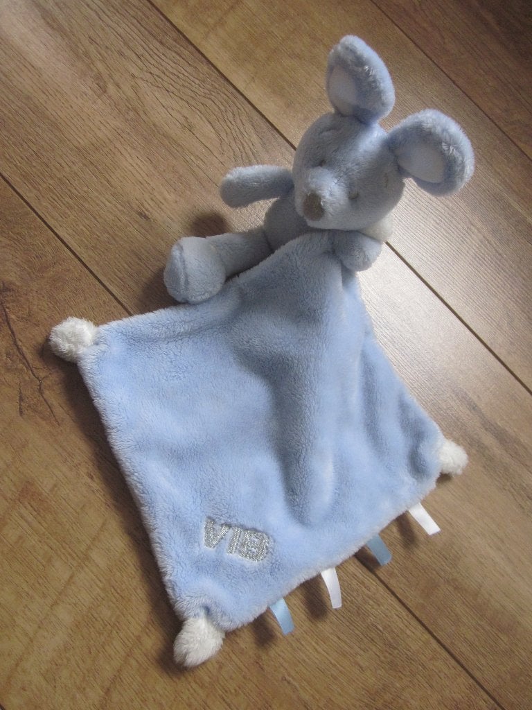 VIB Very Important Baby blauw-wit pluche knuffeldoek konijn, Kinderen en Baby's, Speelgoed | Knuffels en Pluche, Overige merken