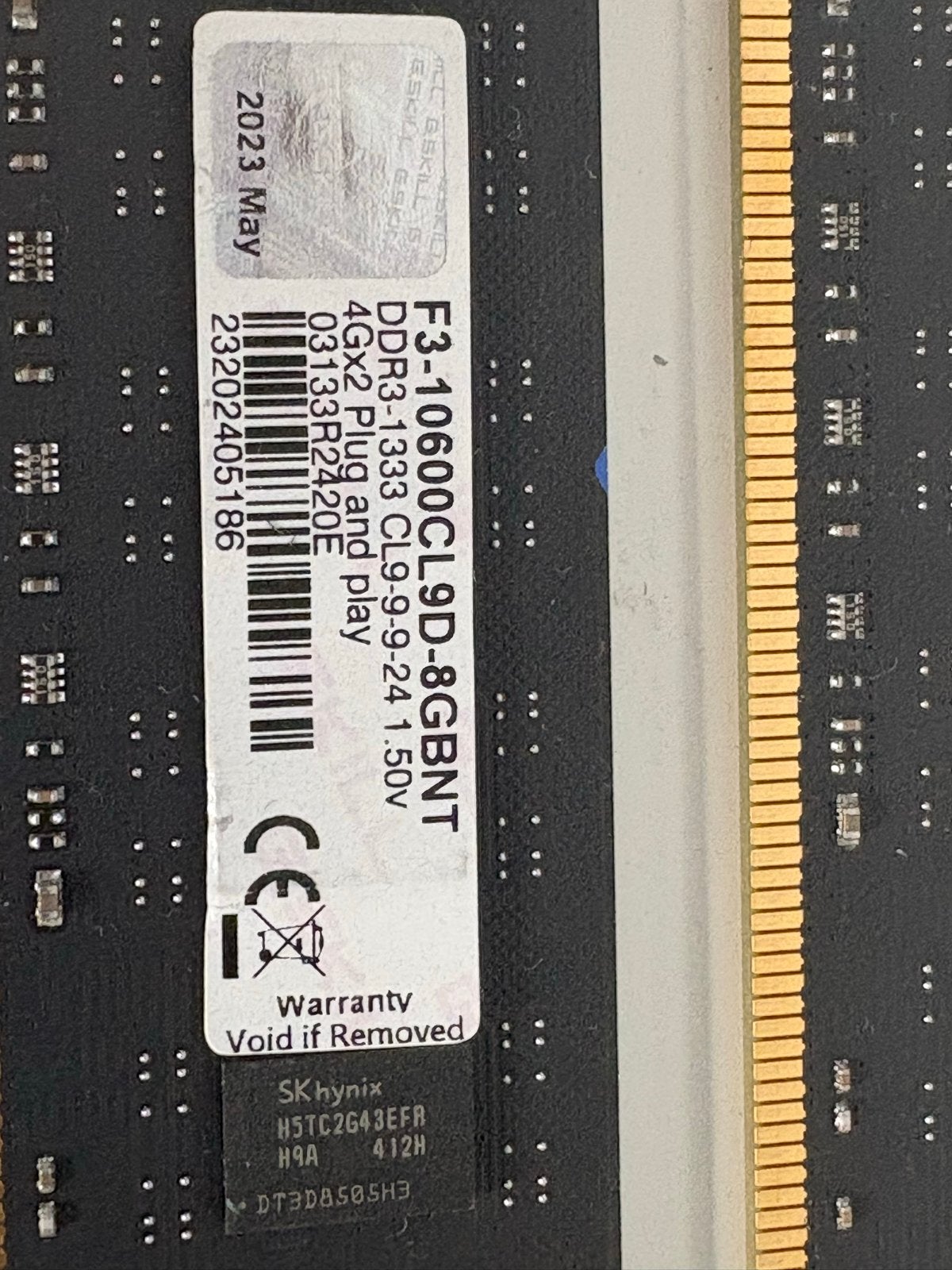 G.Skill DDR3 RAM 8GB (2x4GB) 1333MHz, Computers en Software, RAM geheugen, Ophalen, Gebruikt, Server, 8 GB