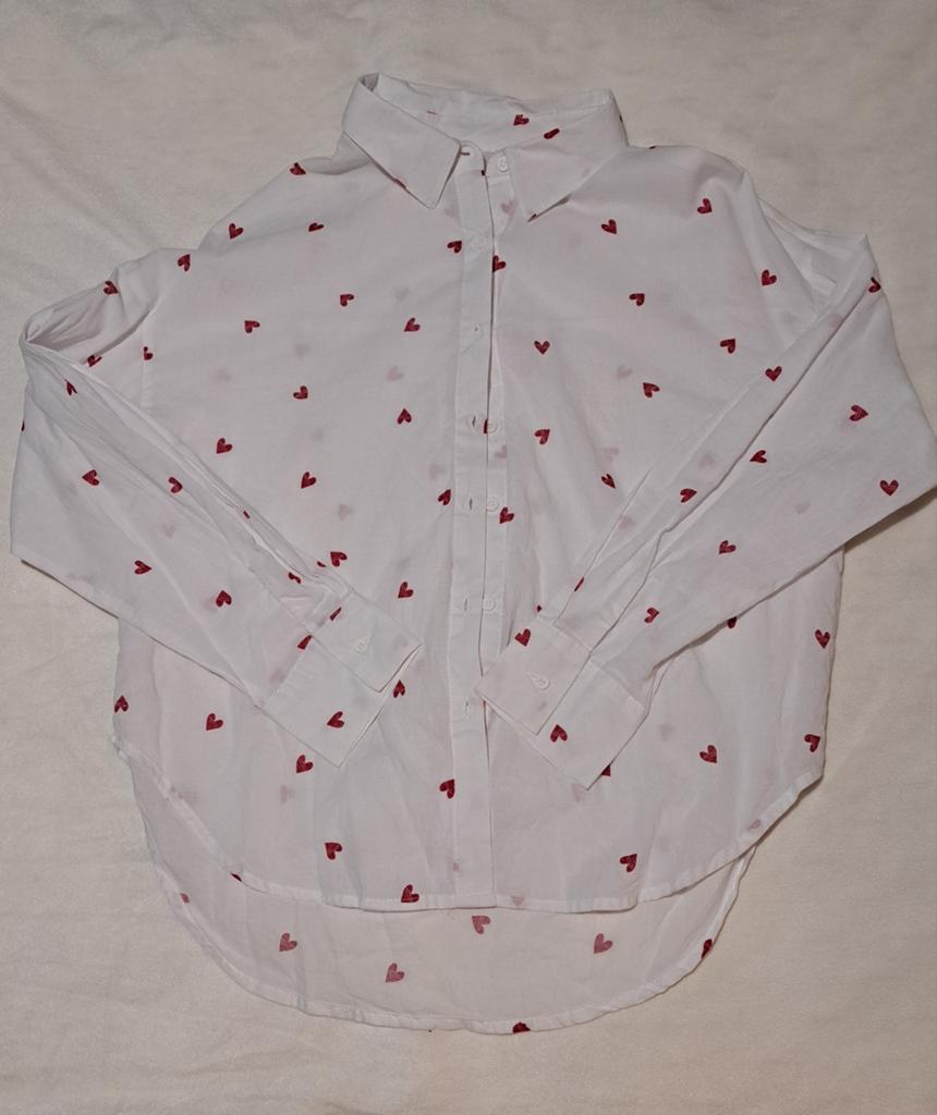 Blouse hartjes, maat S, Verzenden, Zo goed als nieuw, Maat 36 (S), Wit