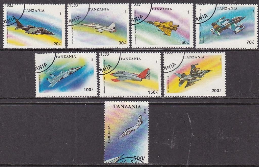 4373 - Tanzania michel 1591/1598 gestempeld , Vliegtuigen, Postzegels en Munten, Postzegels | Afrika, Verzenden, Tanzania, Gestempeld