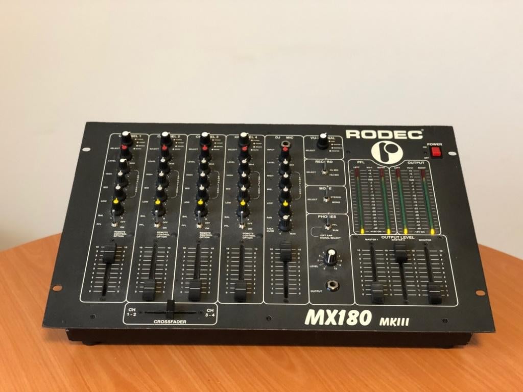 Rodec MX-180 Mixer, Ophalen of Verzenden, Gebruikt, 5 tot 10 kanalen, Microfooningang