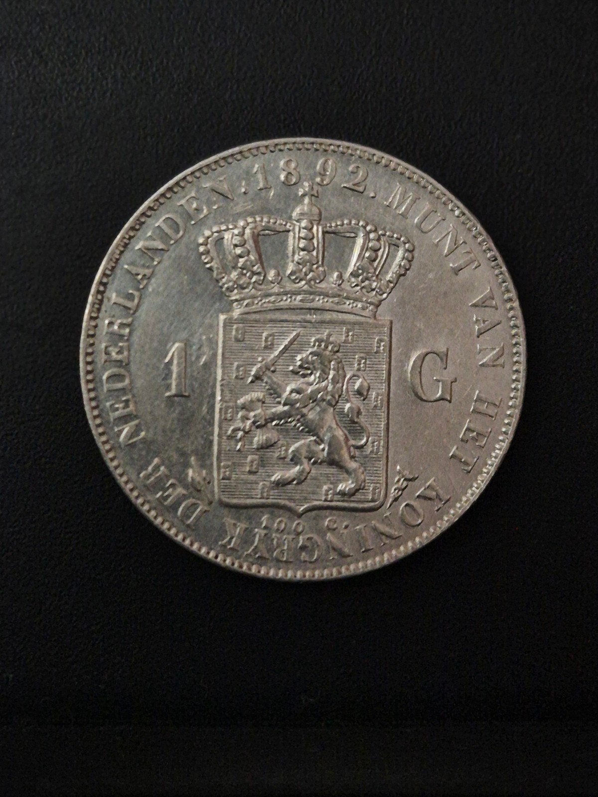 1 Gulden 1892, 1 gulden, Verzenden, Zilver, Koningin Wilhelmina