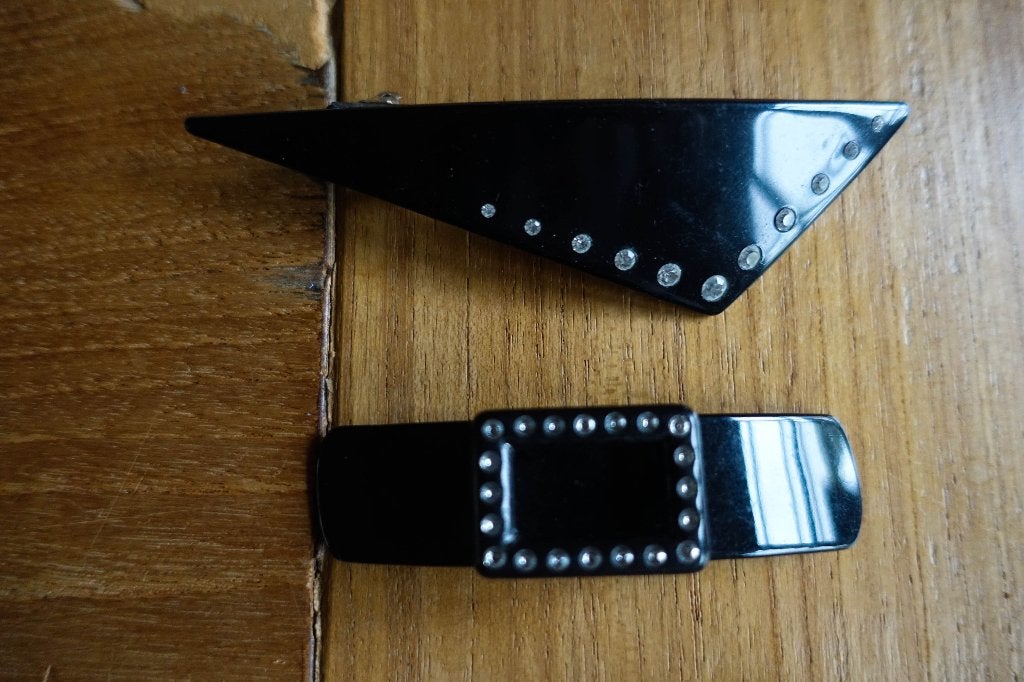 set zwarte vintage haarspelden - samen 2,50, Ophalen of Verzenden, Zo goed als nieuw, Haarspeld