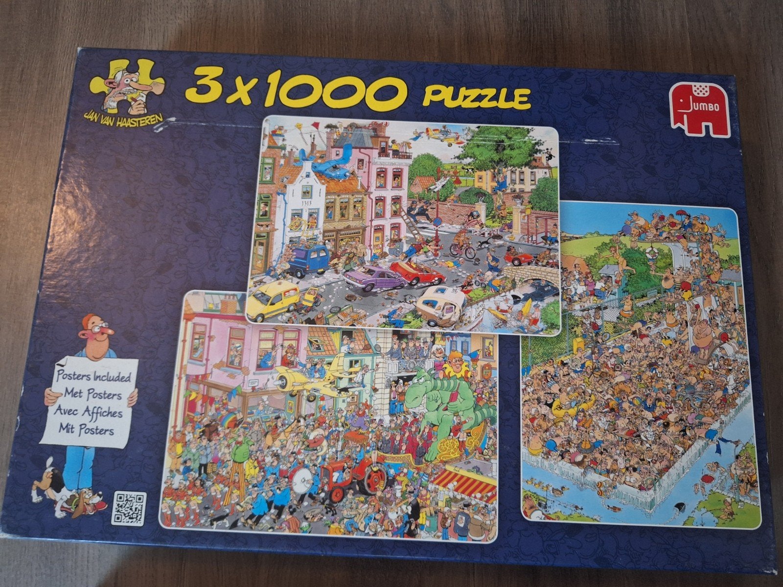 Jan van Haasteren 3x1000 puzzels, Hobby en Vrije tijd, Denksport en Puzzels, Ophalen of Verzenden, 500 t/m 1500 stukjes, Zo goed als nieuw