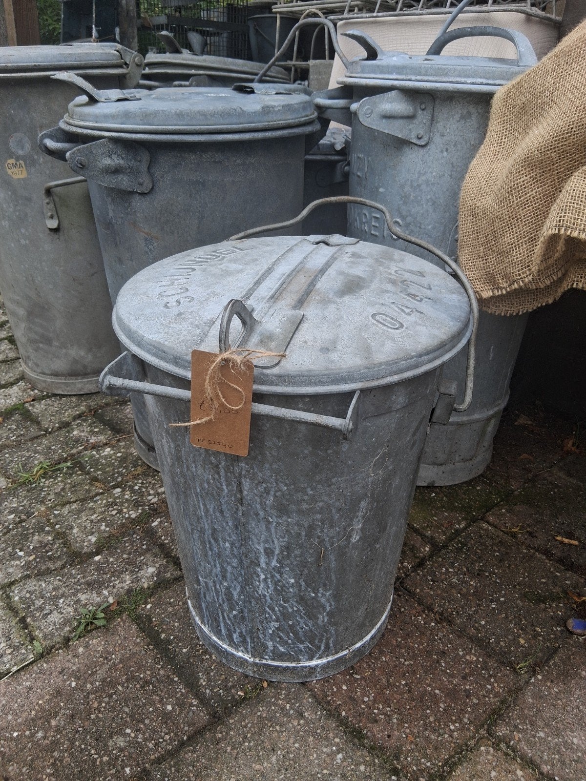zinken vuilnisemmer, brocante, debrocantekip, Ophalen of Verzenden