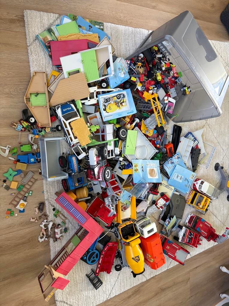 Playmobil bouwplaats, boerderij en brandweer, Kinderen en Baby's, Speelgoed | Playmobil, Ophalen, Gebruikt, Los playmobil