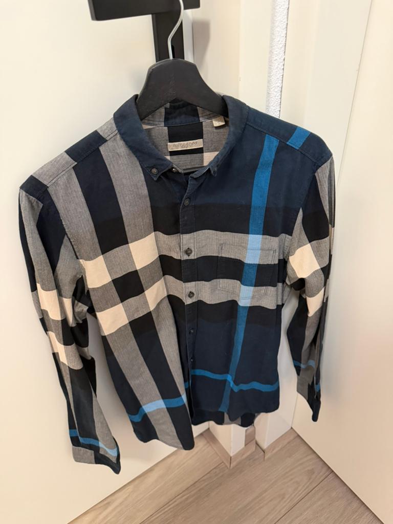 Burberry geruit overhemd maat S, Kleding | Heren, Overhemden, Zo goed als nieuw, Halswijdte 38 (S) of kleiner, Blauw, Ophalen of Verzenden