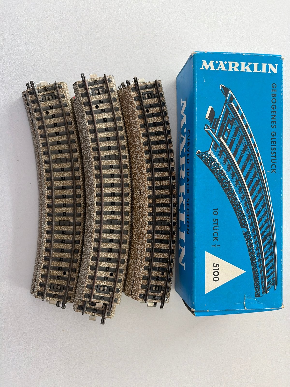 Märklin 5100 Gebogen Rails - 10 Stuks, Wisselstroom, Gebruikt, Rails, Ophalen of Verzenden