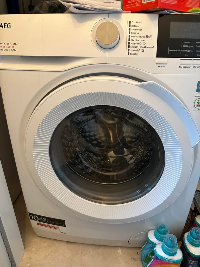 AEG Wasdroogcombinatie LWR73842, 6 tot 8 kg, Ophalen, Zo goed als nieuw, 85 tot 90 cm