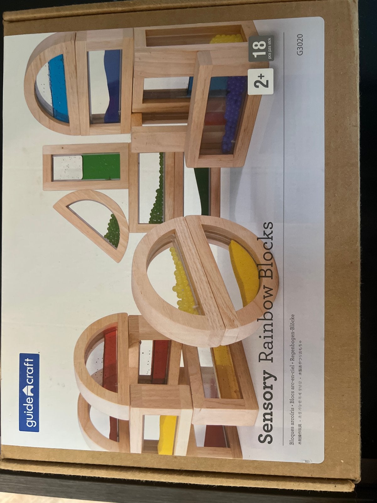 Guidecraft Sensory Rainbow Blocks - 18-delig, Ophalen of Verzenden, Zo goed als nieuw, Overige merken