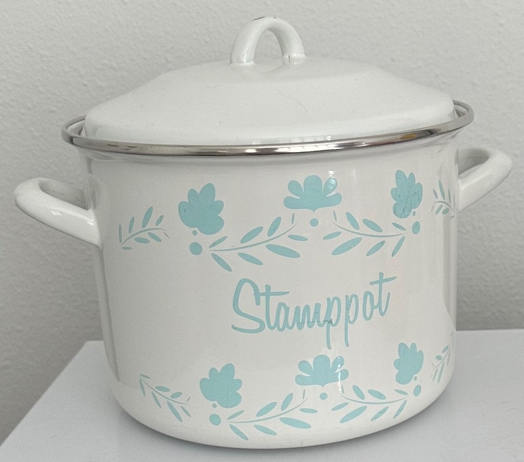emaille soeppan stamppotpan, Ophalen, Met deksel, Zo goed als nieuw, Kookpan